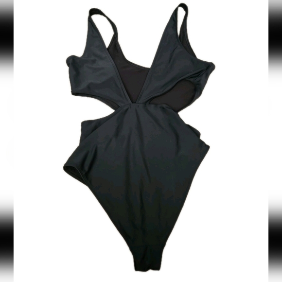 Aerie Womens Black Cut Out One Piece Full Coverage Bathing Suit XL - Picture 10 of 15
